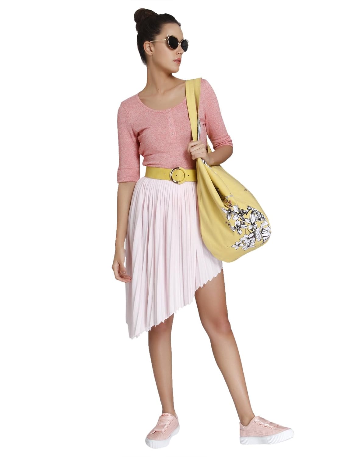 vero moda women's asymmetric midi skirt