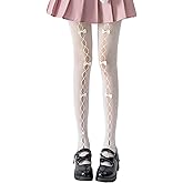 BVWIYDF Women's Lolita Tights with Bows Lolita Fishnet Stockings Gothic Lace Stockings Leggings