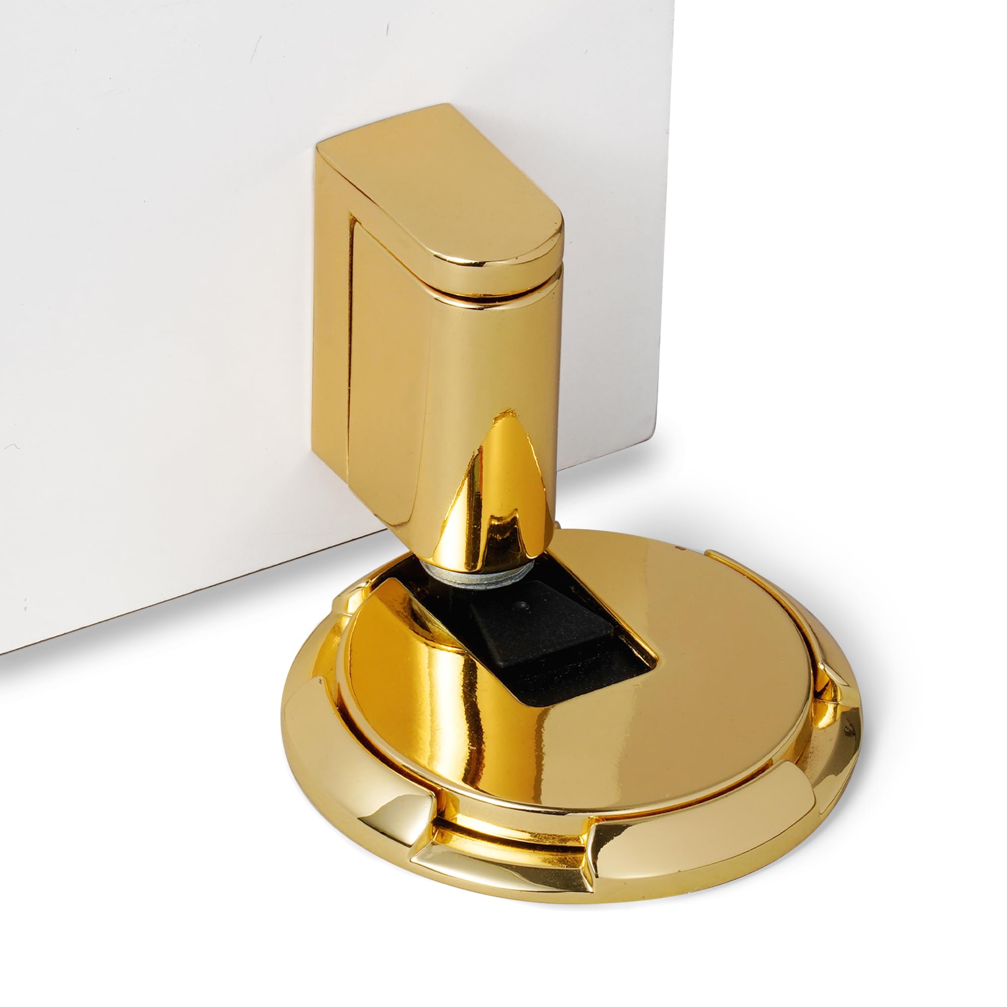 Photo 1 of SAILANKA Windproof Door Stopper Indoor Heavy Duty Floor Door Stop Keep Door Open Mechanical No Drilling Door Stopper with Screws and 3M Adhesive, 1 Pack, Bright Gold