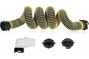LITBM 15FT RV Sewer Hose, 24-Mil Heavy Duty TPE Material for Abrasion Resistance and Crush Protection, Camper Sewer Hose Kit with Pre-Attached Bayonet Fittings and 4-in-2 Adapter Elbow
