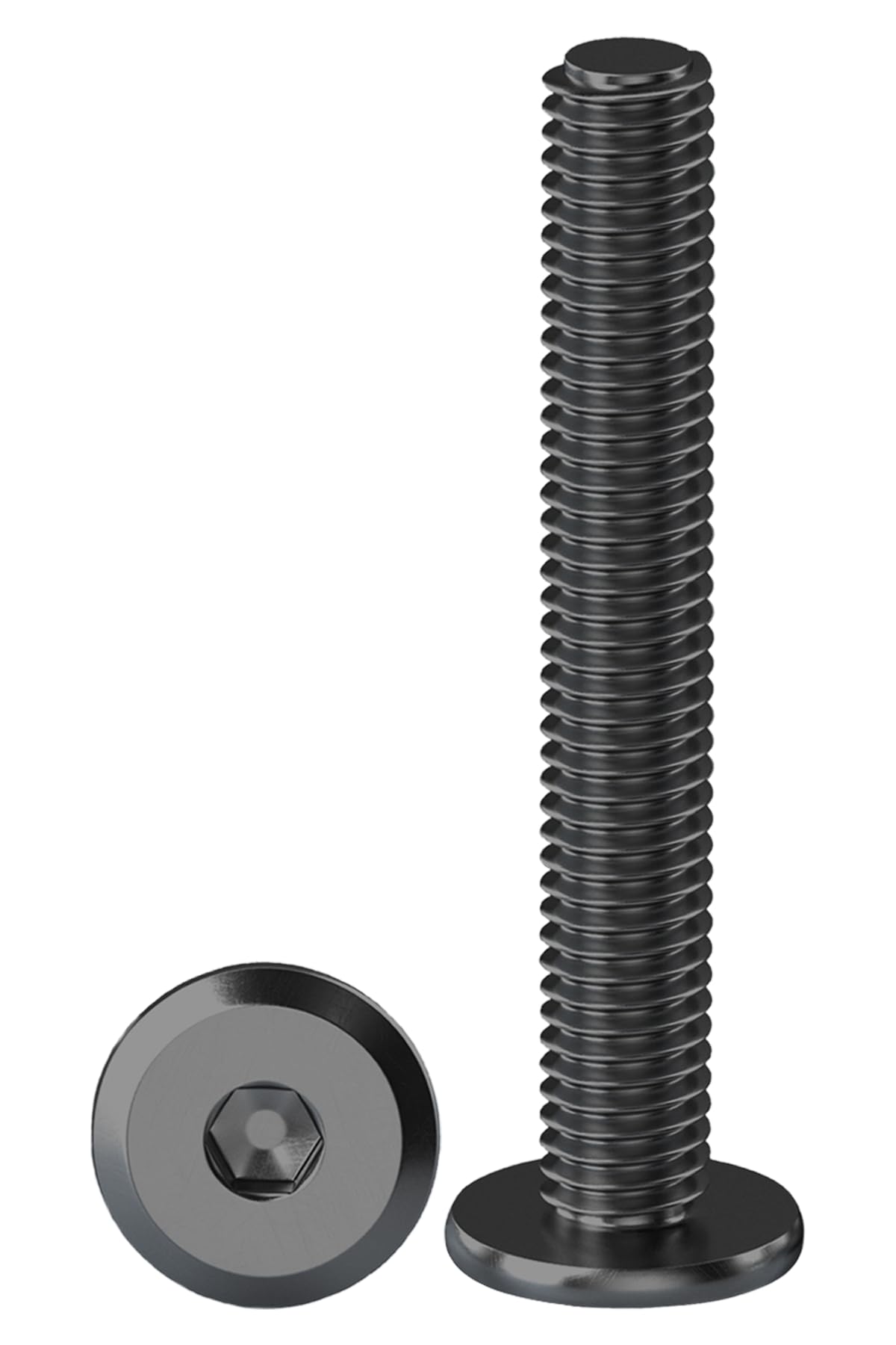 Drenky M8 X 50mm Black Flat Hex Bolts, 10 Pack, 304 Stainless Steel, Flat Head Hexagon, Furniture Bolt — image 1