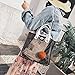 Women PVC Clear Quilted Shoulder Strap Transparent Bag Waterproof Chain Purse Handbag (Black)