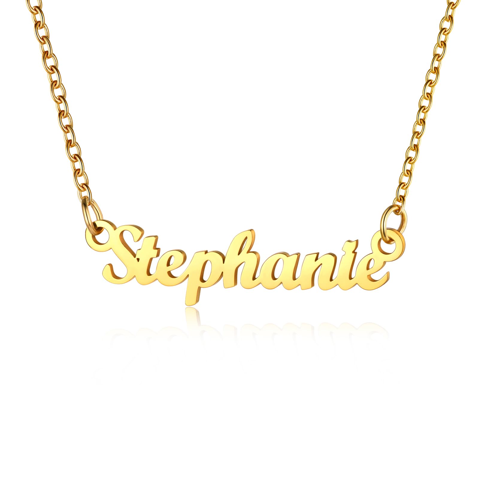U7 Women Custom Name Necklace Stephanie Gold Plated Necklaces Choker — image 1