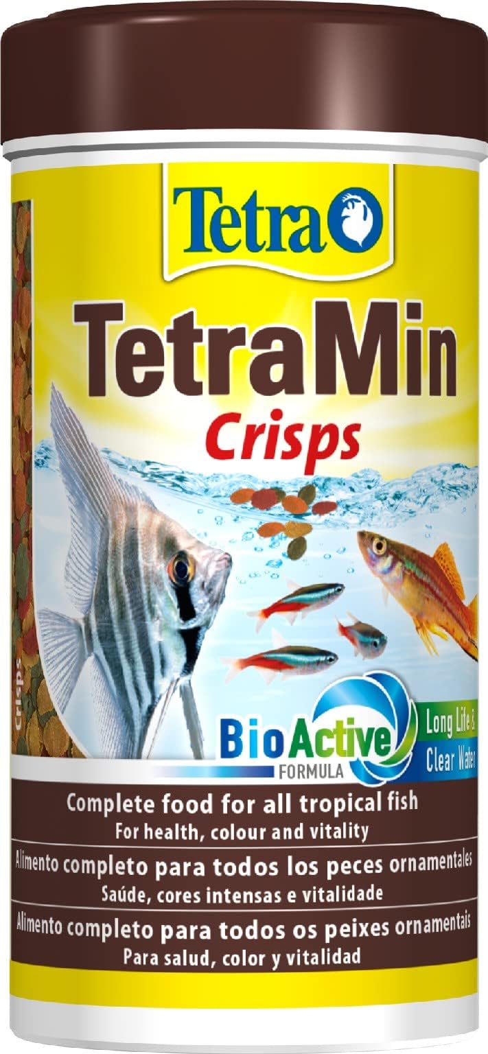 Tetra Min Crisp Fish Food, Complete Food for All Tropical Fish with Clean and Clear Water Formula, 250 ml (Pack of 2)