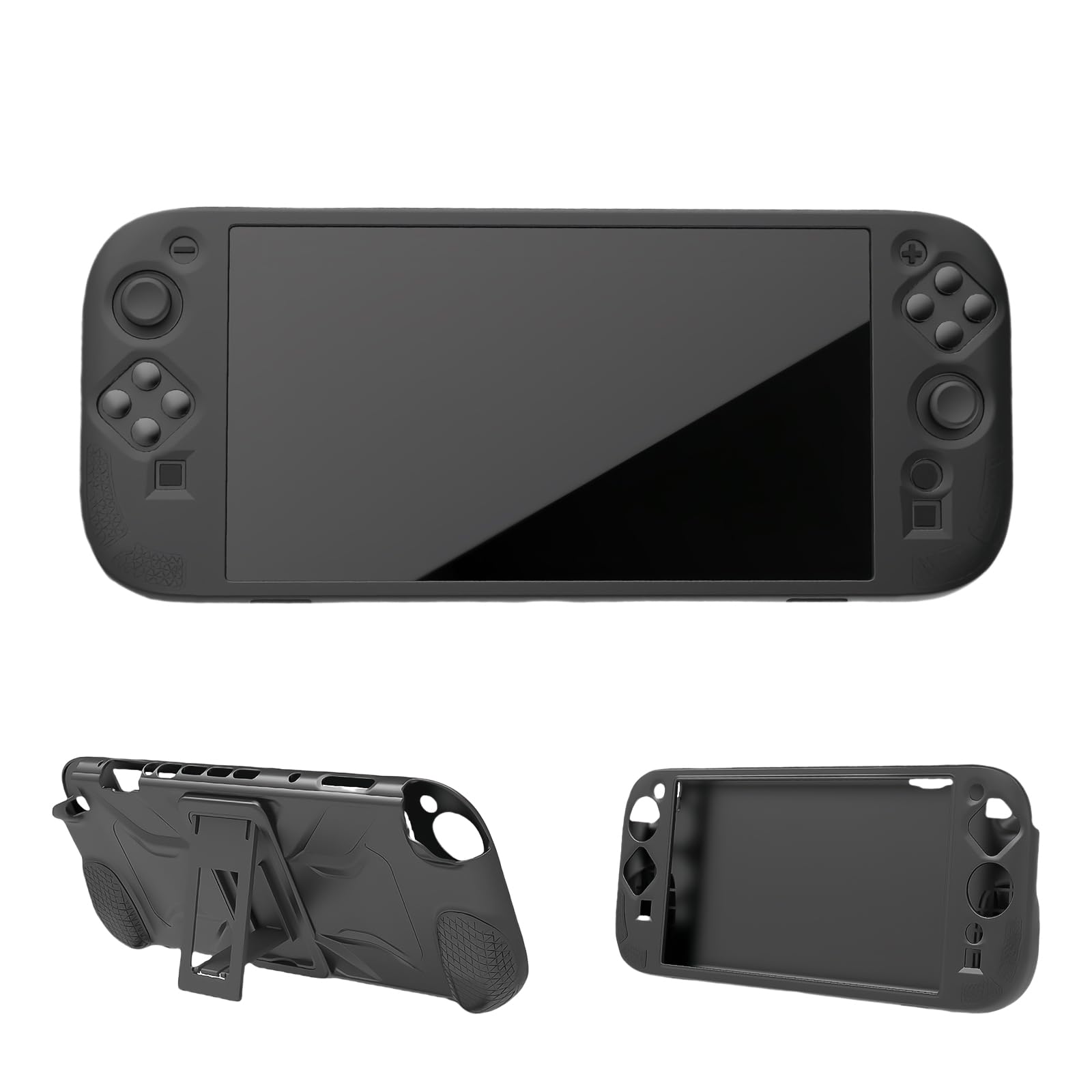 Photo 1 of AriKroii Dockable for Nintendo Switch 2 Case with Stand,Clear Cover Switch 2 Protector Accessories, Comfortable All-in-One Protective Bumper Grip Cover for Switch 2, Black