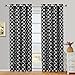 Royal Hotel Bedding Meridian Black and White Grommet Blackout Window Curtain Panels, Pair/Set of 2 Panels, 52x84 inches Each