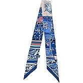 COtheSumay 100% Mulberry Silk Scarf for Handbags,Bags, and Purses,1Pcs 2"x35" Hair Ribbon Skinny Neck Scarves for Women