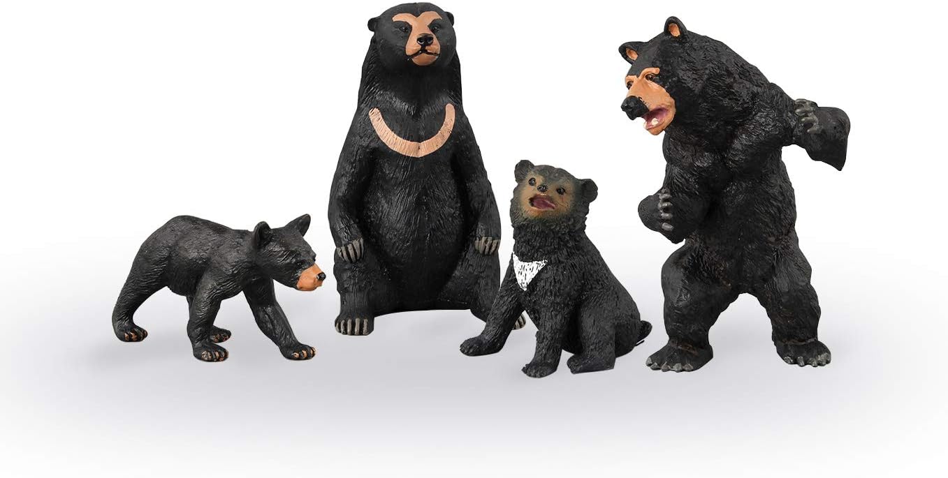 YUCAN Grizzly Bear Black Bear Toys Figurines, Plastic