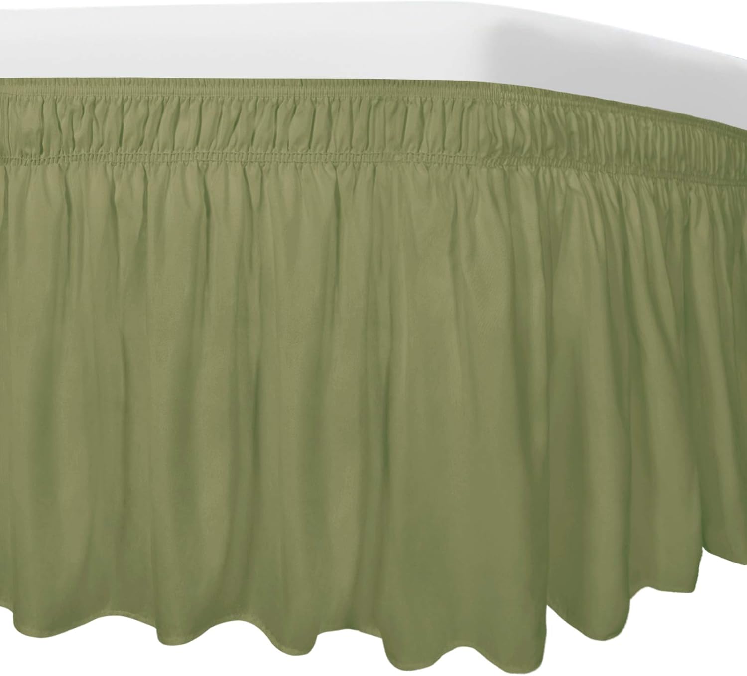 Easy-Going Bed Skirt for Queen or King Size Bed, 14 Inch Tailored Drop, Fitted with Adjustable Elastic Belt, Convenient to Use Without Lift The Mattress (Queen/King, Light Green): Home & Kitchen