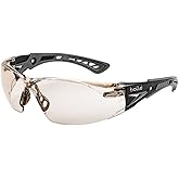 bollé Safety 40209, Rush+ Safety Glasses Platinum®, Black & Grey Frame, CSP Lenses