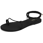 PARTY Women's Strappy Sandals Lace Up Flats Tie Up Shoes Wrap Flip Flop