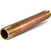 Supply Giant Everflow Supplies NPBR3480 8" Long Brass Nipple Pipe Fitting with 3/4" Nominal Diameter and NPT Ends