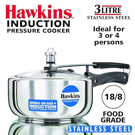 Hawkins Stainless Steel 3.0 Litre Pressure Cooker by A&J Distributors, Inc.