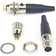 DIY 5 Pin Mini XLR Connector TA5F Audio Microphone Adapters with Plug Chassis Mount Mini XLR Jack 5 Pin for Pro Microphones Set of 2