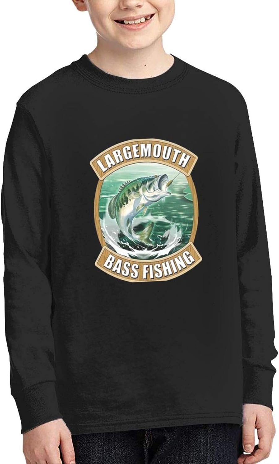 Bass Fishing Junior Long Sleeve TShirt Cotton Tee Tops