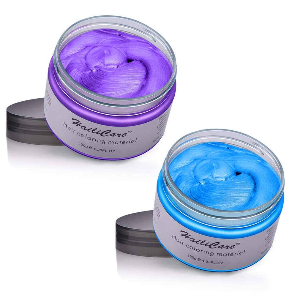 HailiCare Hair Wax 4.23 oz, Professional Hair Pomades, Natural Matte Hairstyle Max for Men Women (Purple+Blue)