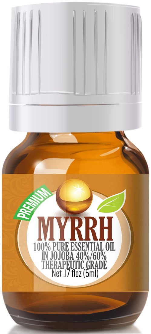 Myrrh Essential Oil - 100% Pure in Jojoba (40%/60% Ratio) Best Therapeutic Grade - 5ml