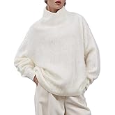 Women's Turtleneck Sweater Oversized Long Sleeve Fuzzy Knit Warm Sweaters 2026 Fall Pullover Tops