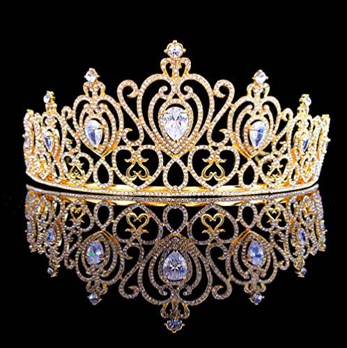 Gold Color Tiaras Party Quinceanera Wedding Crowns Headpieces Headwear Women Jewelry Hair Accessories For Bride