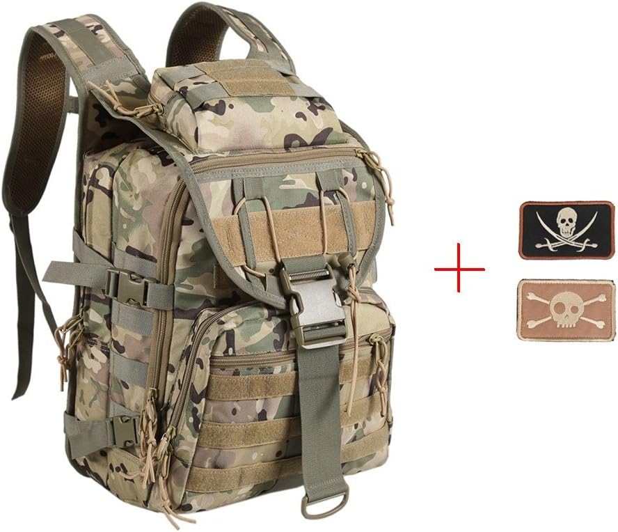 Lalawow Military Backpack 40L Waterproof Tactical MOLLE Assault Backpack with 2 Tactical Patch Support 14 inches Laptop