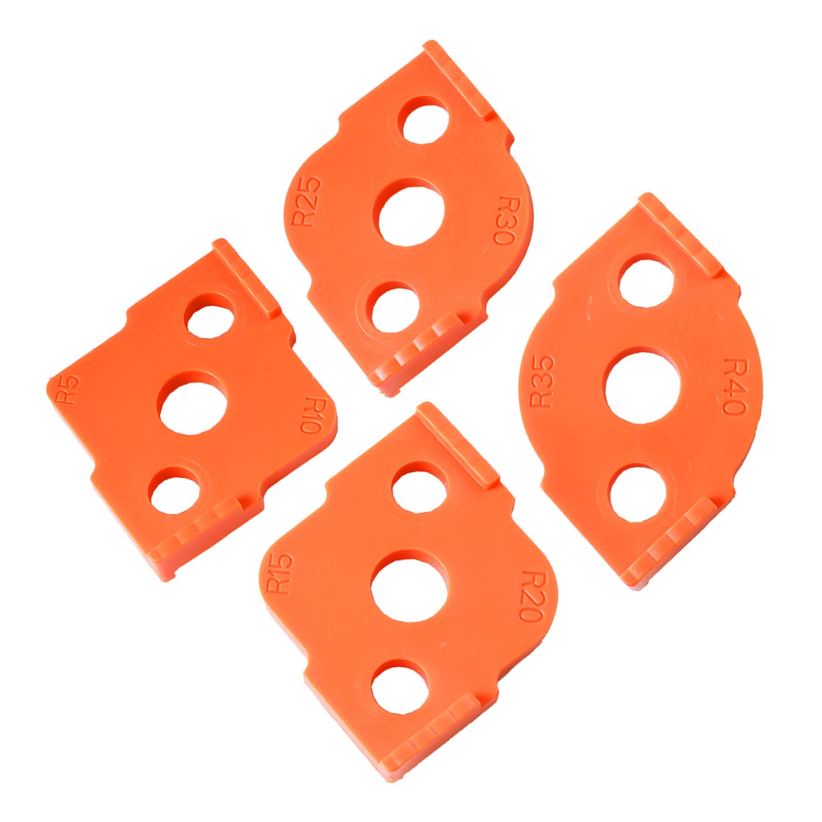 Radius Jig Router Templates, ABS+CNC Corner Routing Templates, Radius Quick Jig for Woodworking, Rounded Corners Bit R5 R10 R15 R20 R25 R30 R35 R40 (4pcs)