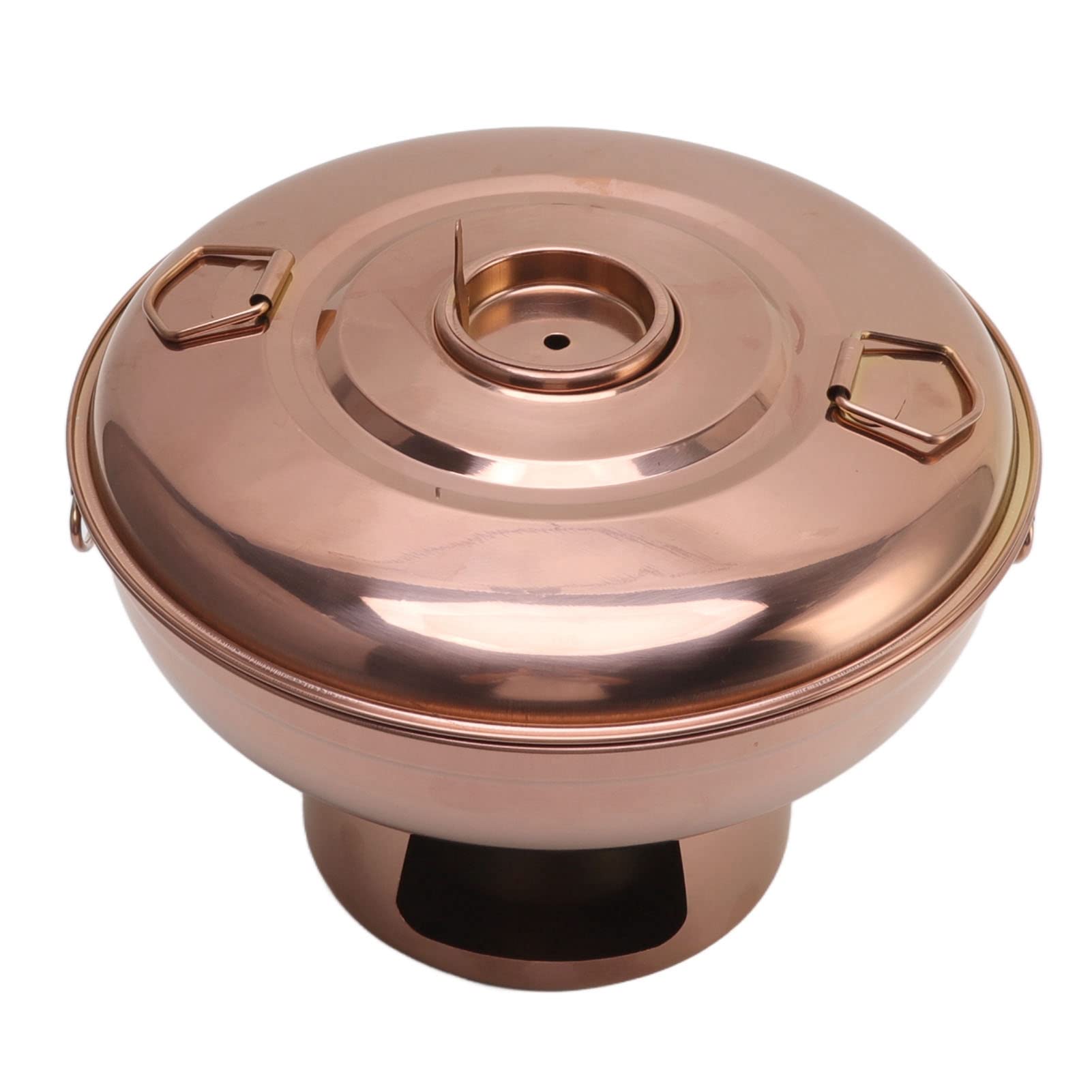 Charcoal Hotpot, Stainless Steel Chinese Charcoal Hot Pot with Reinforced Handles Dry Ice Hot Pots Single Person Small Hotpot for Induction Cooker, Gas Cooker, Electric Cooker