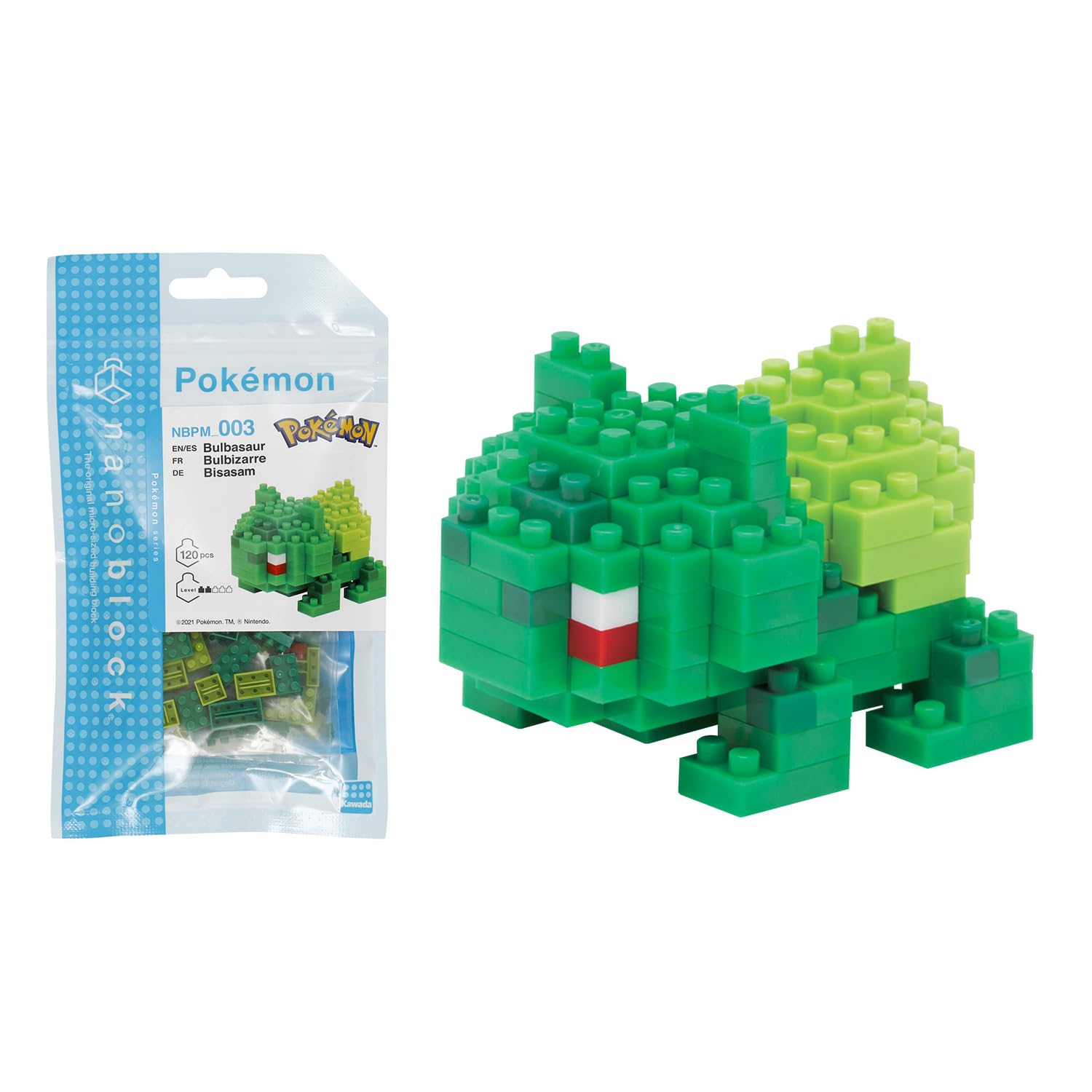 nanoblock NBPM003 Pokemon Bulbasaur, Colourful, Bandai
