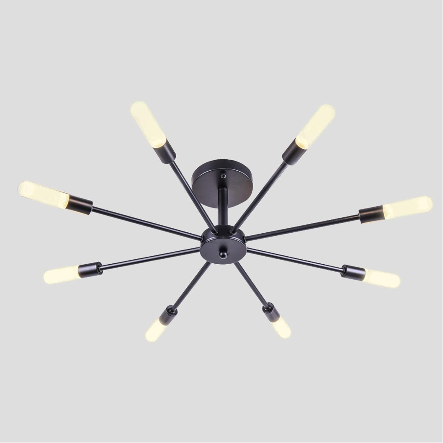 OYI 8 Light Sputnik Chandelier Semi Flush Mount Ceiling Light Modern Pendant Lighting Fixtures Kitchen Hallway Bathroom Bedroom Dining Room Black: Home Improvement