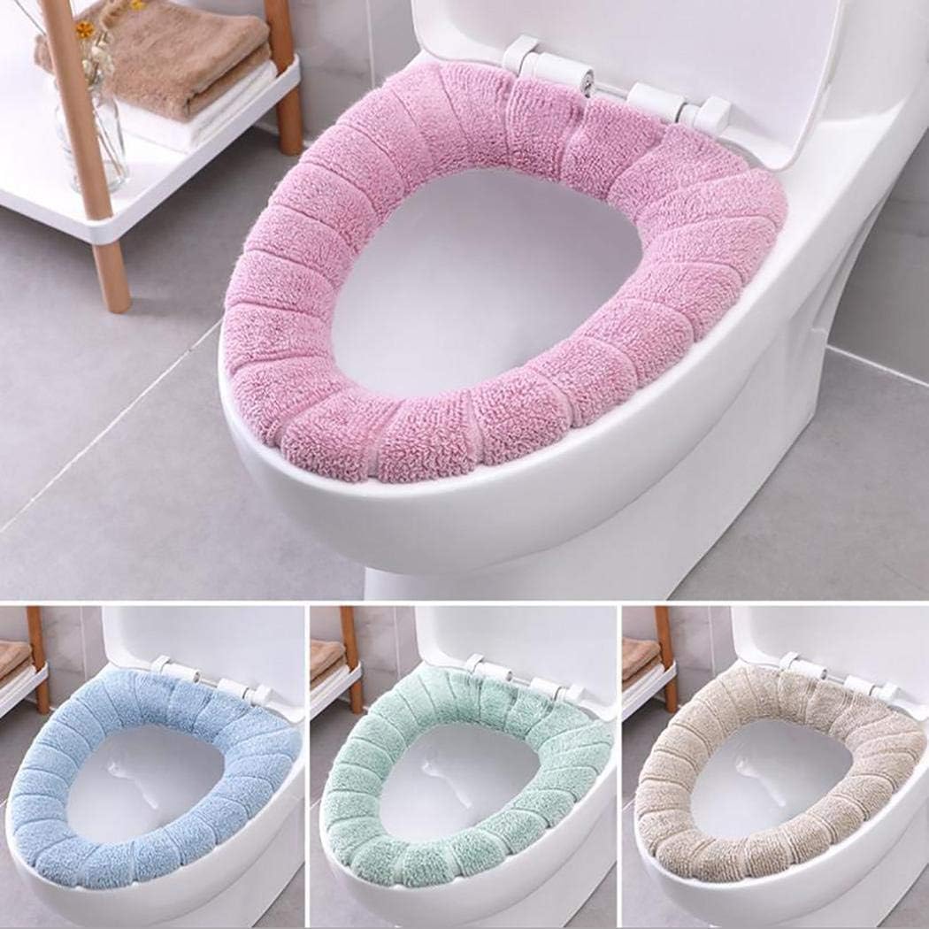 Generic Washable Toilet Seat Solid Color Toilet Mat Cover Bathroom