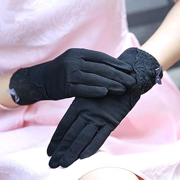 Amazon Agelec 春夏秋 新韓国ファッション レディース サイクリング 滑り止め コットン手袋 運転手袋 サンシェード手袋 女性 防風 滑り止めミトン カラー ブラック Agelec ゴルフ傘