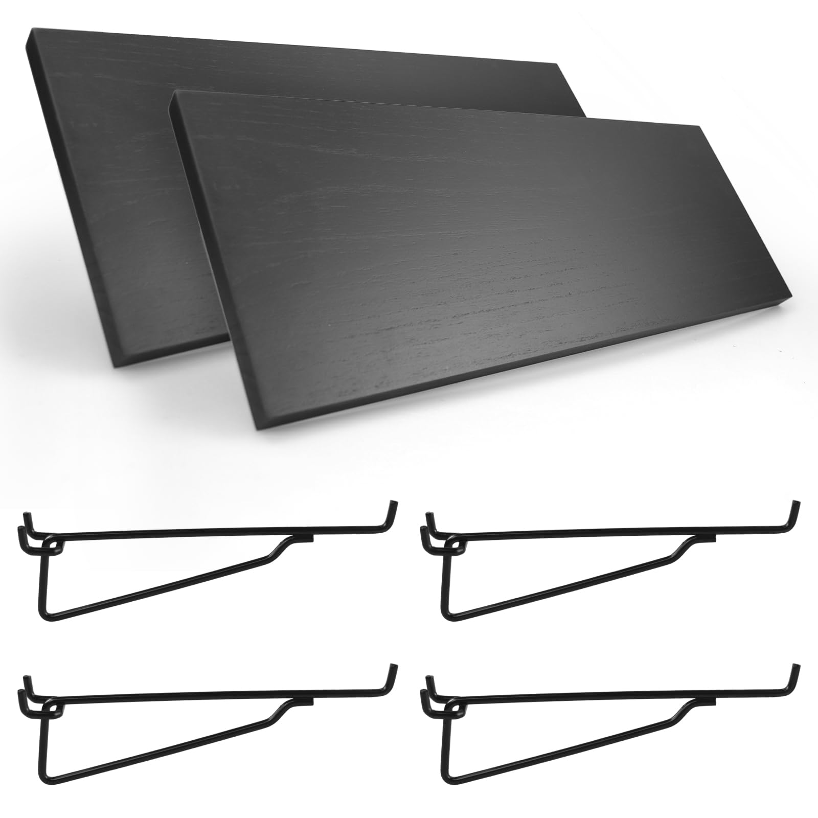 Photo 1 of 2 Pack Pegboard Shelves with Brackets, Peg Shelf Board with Hooks Fits 1/8" 1/4" Pegs Slots, Peg Board Organizer Accessories Various Tools Storage Arrange System for Garage Craft Workshop Workbench