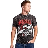 Berserk Guts & Monster Manga Art Men's Black Mineral Wash Crew Neck Short Sleeve T-Shirt