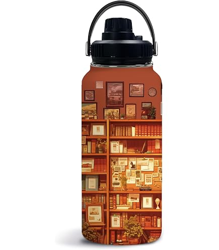 Blueangle Edelstahl-Wasserflasche – Van Gogh „Starry Night“ Motiv, 625 Ml, Auslaufsicher, Hält 24h Kalt/10h Heiß