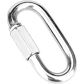 Vmuter 1Pcs 3.5 Inch 304(18-8) Heavy Duty Stainless Steel Screw Chain Quick Links, 2000 LBS Capacity Carabiner for Big Chain Connecting, Hammock Hanging, Hiking, Camping
