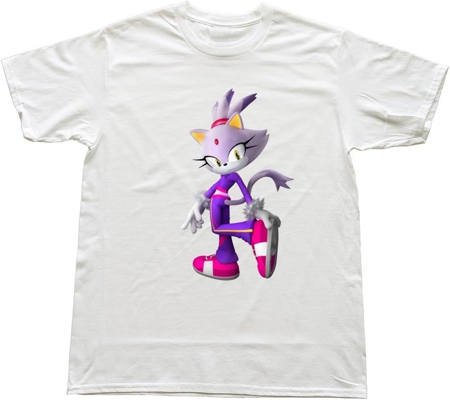 Mens Blaze Game Sonic Hedgehog Custom Hot White T Shirt by RRG2G