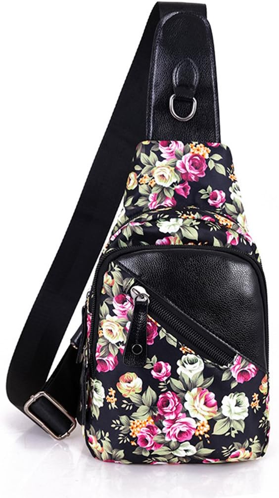 Estwell Sling Bag Chest Unbalance Shoulder Backpack, Men Women Waterproof Crossbody Bag Chest Pack for Casual Sport Travel Hiking Cycling