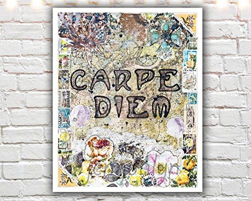"Carpe Diem" PAPER PRINT - shabby chic wall decor
