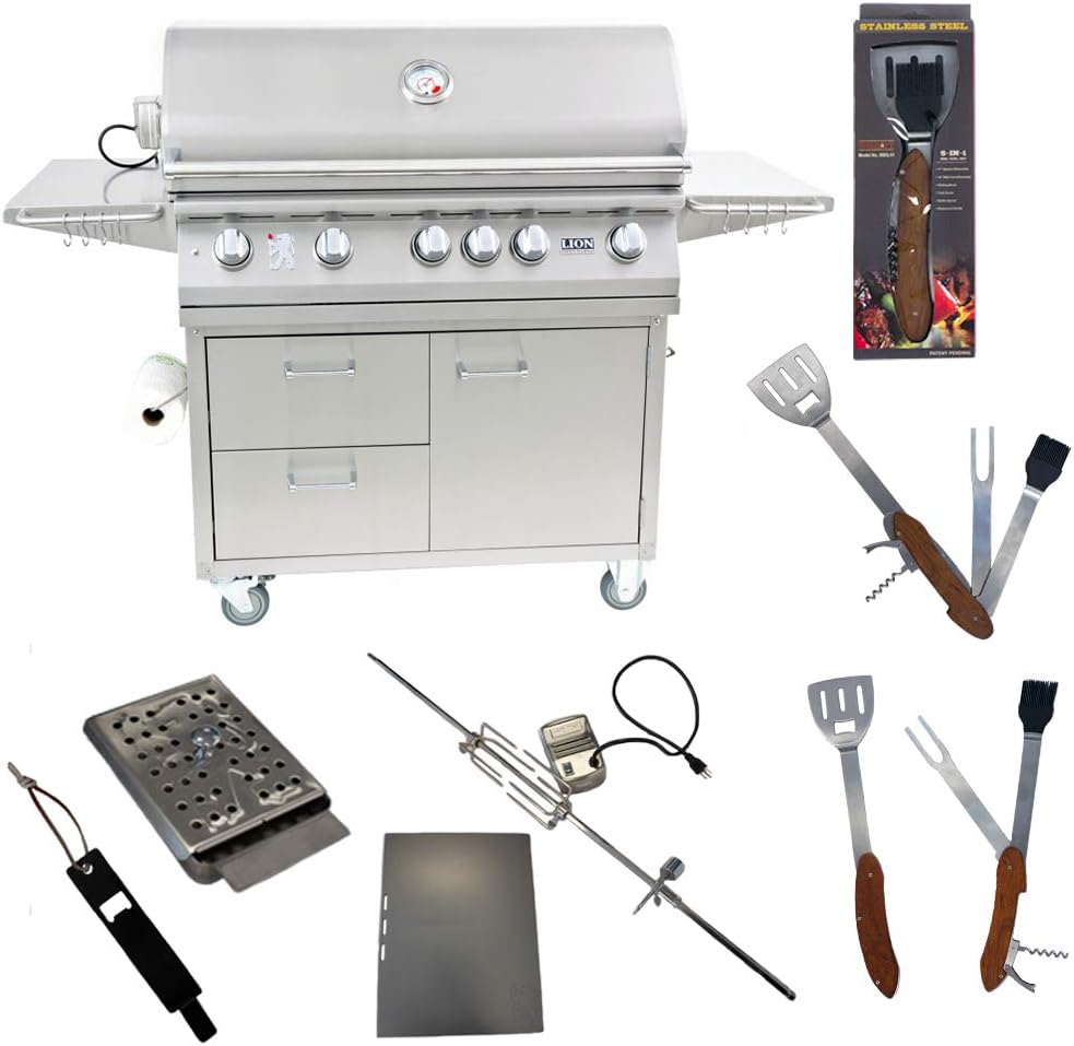 Review Lion Premium Grills 40Inch Liquid Propane Grill L90000 on Cart