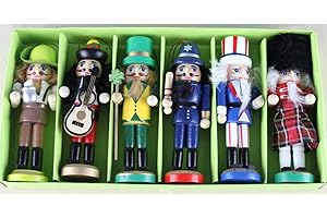 BlueSpace Christmas Nutcracker Ornaments Set Wooden Nutcrackers Hanging Decorations for Christmas Tree Figures Puppet Gifts(5'', Green)
