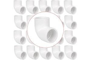 LSWTEIZ 20 Pack 3/4" 90 Degree Elbow Pipe Fittings 2 Way Right Angle PVC Pipe Fitting, Furniture Build Grade SCH40 (Socket x Socket) 3/4" PVC Fitting Connectors for DIY PVC Shelf Garden Support Structure