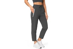 LOODION Comfy Fit Stretch Active Ultra Stretch Quick Drying Pants for Women Lightweight Breathable Pants Zipper Pockets