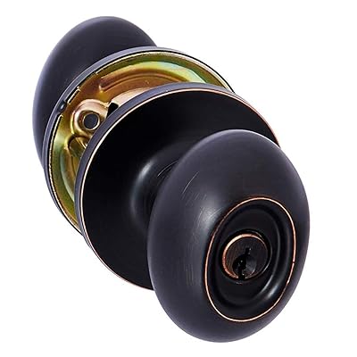 Buy Amazon Basics Exterior Door Knob With Lock Oval Egg Oil Rubbed Bronze Online In Turkey B07gdqljqq