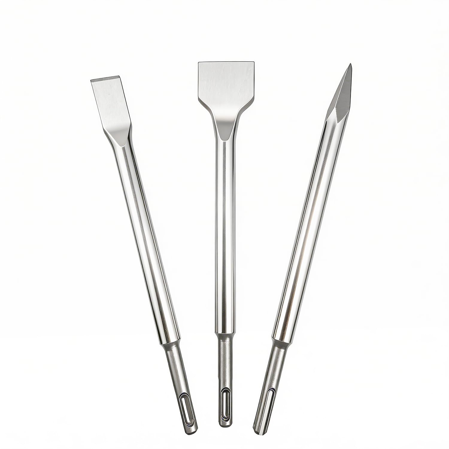 NORTOOLS SDS-Plus Chisel Set,3pcs Chisel Drill Bit Set(250mm Point Chisels / 20x250mm Flat / 40x250mm Scraper) for Concrete, Tile, Brick, Cement, Stone and Masonry