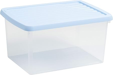 Wham - Caja de almacenaje (A4, plástico, 16 L), Color Azul: Amazon.es: Hogar