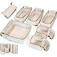 BAGSMART Keep Shape Packing Cubes, 7 Set Packing Cubes for Travel, Lightweight Travel Cubes for Packing, Suitcase Organizer B