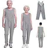 Siomlana Unisex Anti-Strip Adaptive Jumpsuit with Back-Zipper,Vest Trousers,Suitable for Seniors,Dementia Patient,Alzheimer’s Patients,Incontinence Care