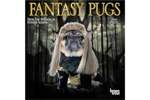 Fantasy Pugs OFFICIAL | 2026 7 x 14 Inch (Hanging) Monthly Mini Wall Calendar | BrownTrout | Funny Animals Dogs