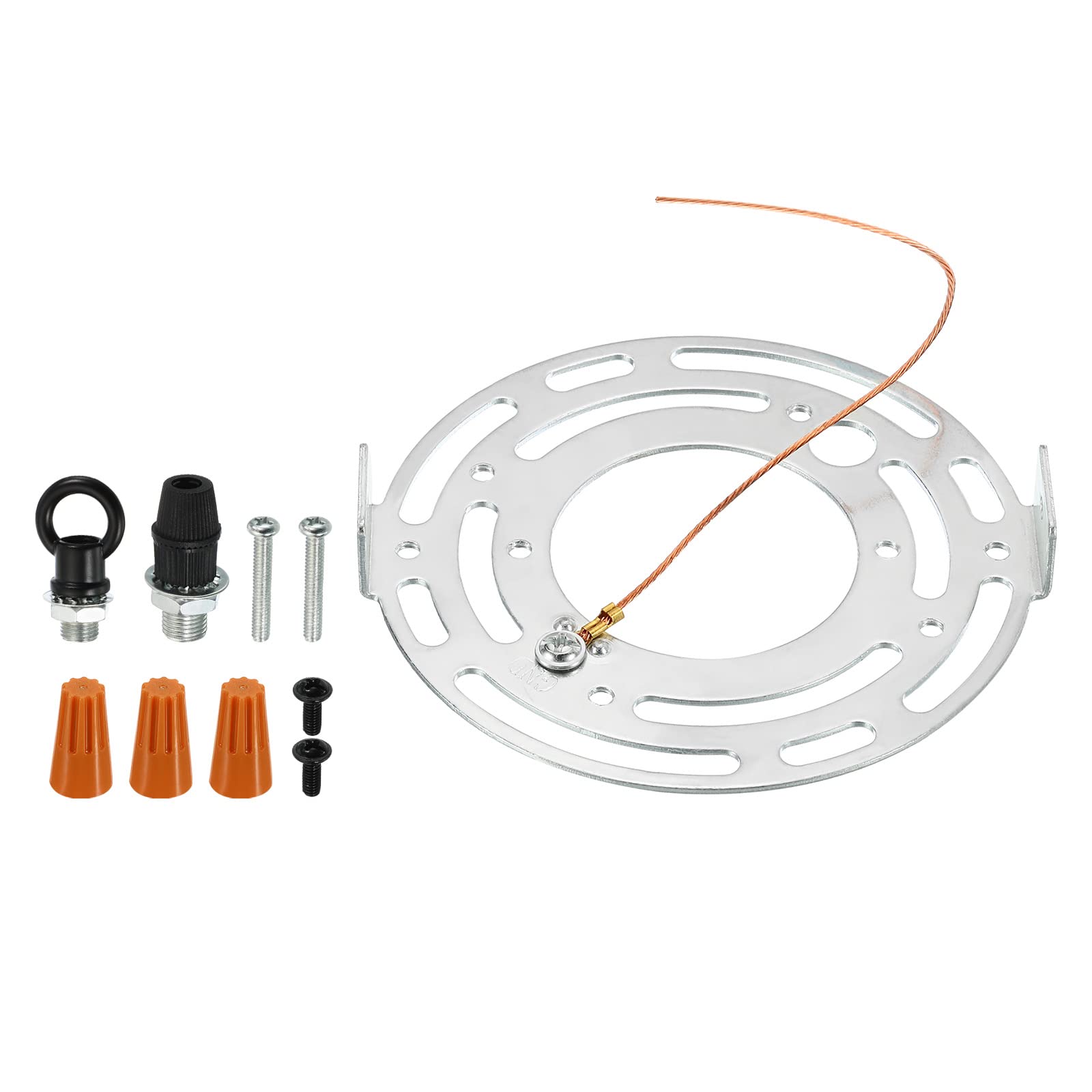 PATIKIL 105mm Round Ceiling Light Plate Kit, 1 Set Light Fixture Mounting Bracket Plate Steel Crossbar Hardware for Pendant Lamp Chandelier