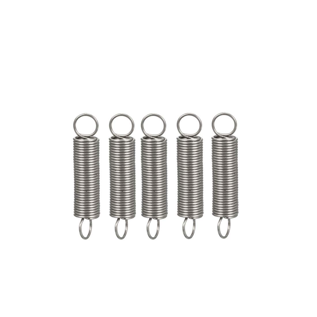 sourcing map Extended Tension Spring Wire Diameter 0.031", OD 0.31", Free Length 2.36" Stainless Steel Small Dual Hook Tension Spring for Machinery Construction Industrial 5pcs