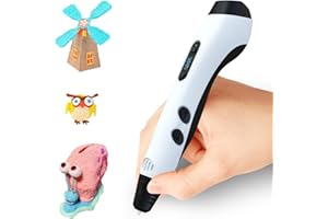 TEQStone 3D Pen for Kids and Adults, TG-17 3D Printing Pen 3D Drawing Pen LED Display Random Auto Feeding 28 Colors PLA Refil